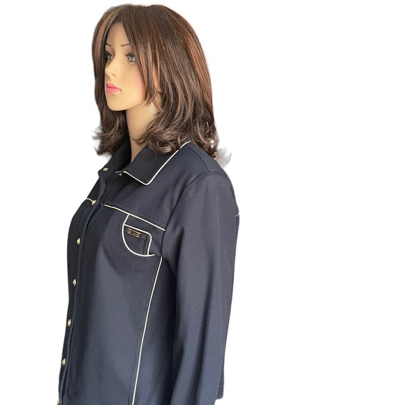 St. John sport by Marie grey navy blue jacket size M - Picture 5 of 16
